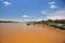 yurimaguas, peru.12th september, 2022: workers at yurimaguas port loading cargo ships to iquitos