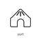 Yurt icon. Trendy modern flat linear vector Yurt icon on white b