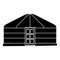 Yurt of nomads Portable frame dwelling with door Mongolian tent covering building icon black color vector illustration flat style