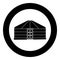 Yurt of nomads Portable frame dwelling with door Mongolian tent covering building icon in circle round black color vector