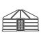 Yurt of nomads Portable frame dwelling with door Mongolian tent covering building icon outline black color vector illustration