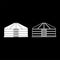 Yurt of nomads Portable frame dwelling with door Mongolian tent covering building icon outline set white color vector