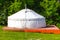 Yurt in the park in summer.