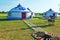 Yurts in grassland