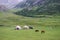 Yurts and horses in Kyrgyzstan