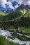 Yurts and mountains near the Chychkan River