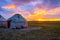 Yurts in sunset, Song Kul, Kyrgyzstan