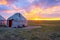 Yurts in sunset, Song Kul, Kyrgyzstan