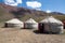 Yurts in the village on the road trip from Osh Kyrgyzstan