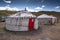 Yurts in the village on the road trip from Osh Kyrgyzstan