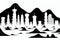 Yutan, Hunan, China. Black & White City Logo. Generative AI.