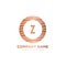 Z Initial Letter circle wood logo template vector