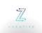 Z Letter Connect Dot Network Logo Icon Design Vector Image