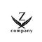 Z letter feather vector logo design template