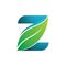 Z Letter Green Leaf Ecology Nature Initial Logo