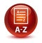 A-Z (list page icon) glassy brown round button
