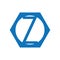 Z logo with a blue octagon frame shape