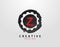 Z Logo With Gear and Circle Grunge Element. Retro Gear logo design template