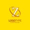 Z Logo Template. Yellow Background Circle Brand Name template Pl