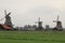 Zaanse Schans at dawn - Windmills - fields and meadows - Netherlands country side - Holland tourism