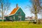 Zaanse Schans village, Holland, green house, people