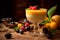 Zabaione - Frothy dessert made with egg yolks, sugar, and sweet wine, often served with fresh fruit