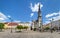 Zabkowice Slaskie, Poland. Panorama of Rynek square with Town Hall