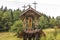 Zabnica, Poland, July 27, 2022: Wayside shrines and saints and various sculptures in the village of Zabnica in the Beskid Zywiecki