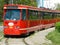 ZABRZE , SILESIA , POLAND - TRAM ON THE TRAM LINE