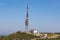 Zadar, Croatia - August 2021 - large 5G repeater tower for mobile phones dominates the landscape