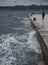 Zadar, Croatia, Europe - choppy seas; the horizon.