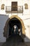 Zafra, Badajoz, Spain-October 30, 2022: Exterior facade of the Arco de Jerez, one of the very old gateways to the town of Zafra,
