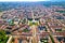 Zagreb aerial. The Mestrovic pavillion and town of Zagreb aerial view