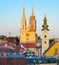 Zagreb Cathedral at sunset. Croatia