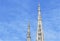 Zagreb cathedral towers high in the blue sky