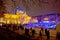 Zagreb christmas ice park evening view