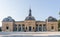 Zagreb, Croatia - Aug 9, 2020: exteririor entrance view of Mirogoj cemetery renovation after 2020 earthquake