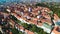 Zagreb historic upper town center aerial famous landmarks