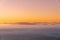 Zagreb Skyline in Croatia. Sunset Light Colorful Sky in Background. View from the top of Medvednica Mountain