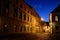 Zagreb Upper Town cobblestone street at dusk