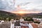 ZAHARA, SPAIN - MAY 2017: Sunset view over the village roofs