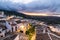 ZAHARA, SPAIN - MAY 2017: Sunset view over the village roofs