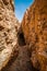 Zaida, Morocco - April 10, 2015. Tunnel between water wells in desert