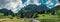 Zakopane / Poland - July.08.2018 Panoramic view on the valley between the mountains