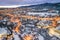 Zakopane in winter, cityscape in snow, aerial drone view