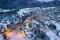 Zakopane in winter, cityscape in snow, aerial drone view