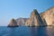 Zakynthos, Greece - Blue Caves Coastline with Greek Flag