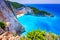 Zakynthos, Greece. Famous Navagio Beach, Greek Islands