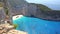 Zakynthos Navagio shipwreck beach, most famous touristic destination in Greece