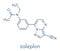 Zaleplon hypnotic drug molecule sleeping pill. Skeletal formula.